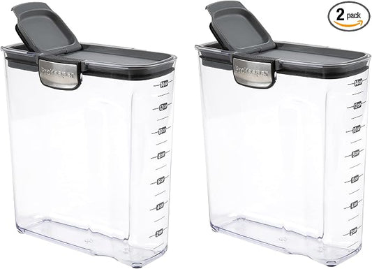 Progressive International ProKeeper+ Clear Plastic Airtight Food Baker's Kitchen Storage Organization Container Canister Set with Magnetic Accessories, 2- Piece Set (Cereal 4.2-Quart) by ProgressiveInternational