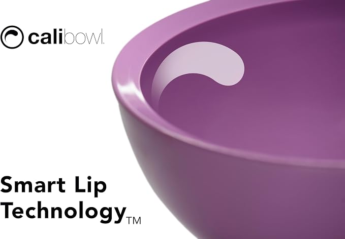 5-Piece Non-Spill Plastic Mixing Bowl Set, Dusty Plum | Reusable Nesting Kitchen Bowls with Concave Inner Lip and Non-Slip Base - Image 3