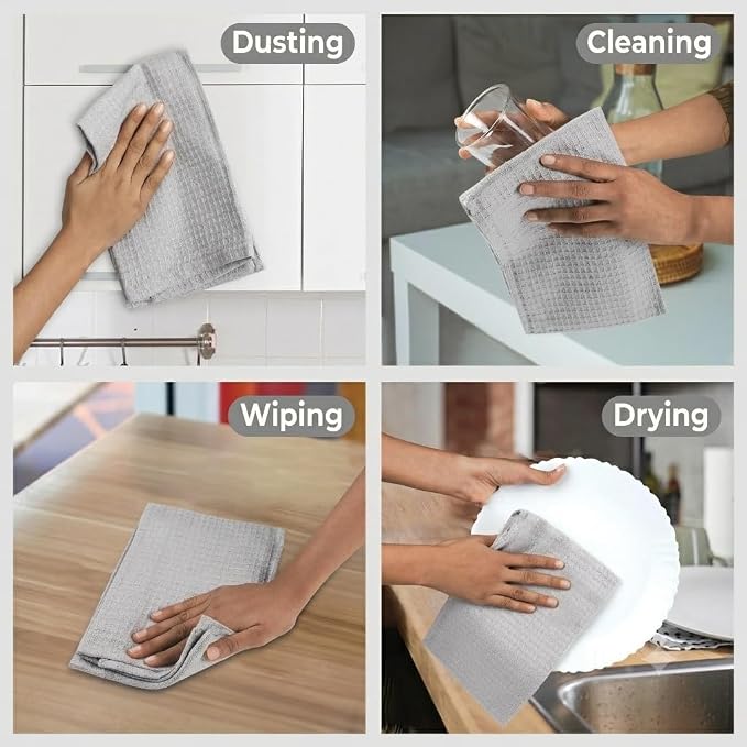 Urban Villa Kitchen Towels Cotton Dish Towels 20”x30” (Set of 6) Smoke - Image 4