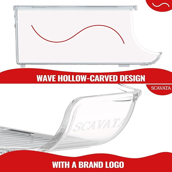 SCAVATA 2 Pack Stackable Refrigerator Organizer, Soda Can Dispenser Pop Cans Container Beverage Holder with Lid for Fridge, Freezer, Kitchen, Clear Plastic Storage Bins-Holds 10 Cans Each - Image 5