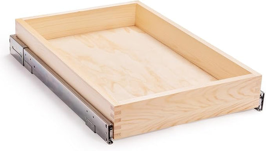 16”W x 21”D x 3‘’H Soft Close Slide Out Wood Drawer Organizer for Kitchen, Finished, (Cabinet Opening>17.5 inches for Bottom Assembly, Opening= 17 inches for Side Assembly) by Mulush