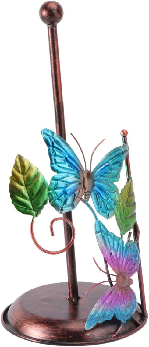 Cabilock Wrought Iron Butterfly Paper Towel Holder Metal Tissue Rack Freestanding Napkin Storage for Kitchen Bathroom Dining Countertop - Image 8