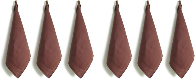 Linen World Linen Kitchen Towels 14 x 28 Inch,Decorative Tea/Kitchen Towels Set of 6,Stone Washed European Flax Dish Towels,Coco by LLinenWorld