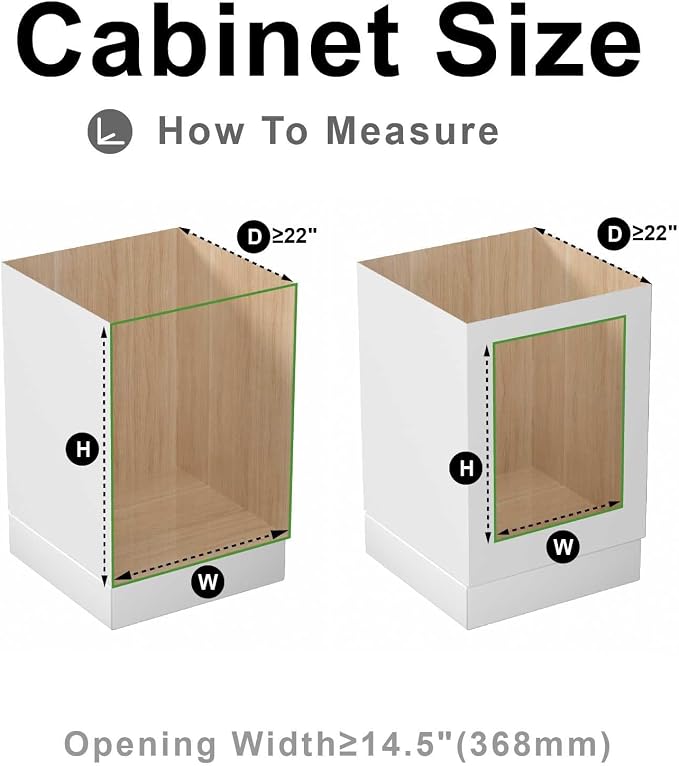 Pull Out Cabinet Organizer, (14½"W x 20" D) Soft Close Slide Out Drawer, 1 Tier Pull Out Cabient Shelf for Kitchen Base Cabinet Under Sink Space, Pantry Organization, Bathroom, Wire Basket - Image 5