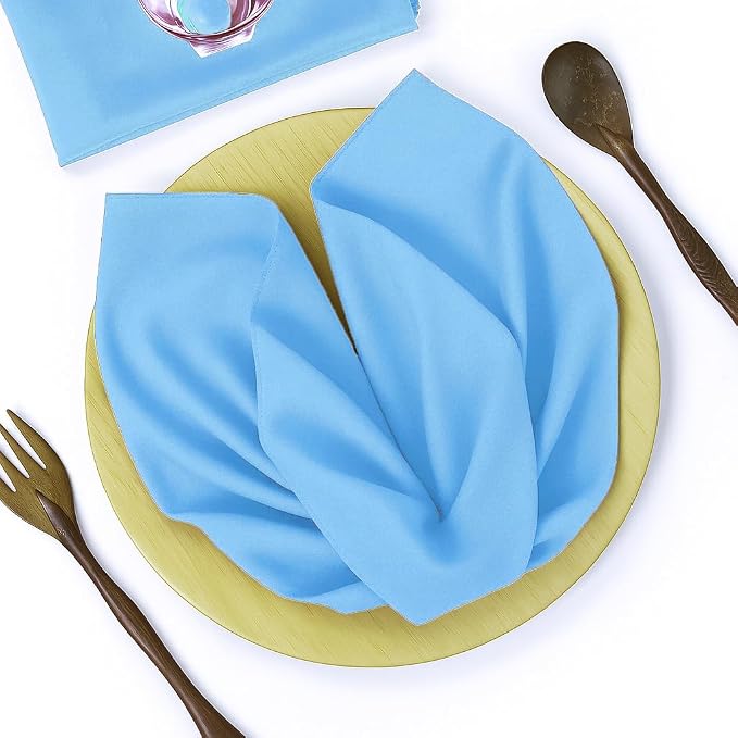 Pack of 25 PCS Cloth Napkins 17x17 inch Washable Polyester Dinner Napkins Soft Table Napkins for Wedding Party Dining Banquet Bistro Decoration - Turquoise by MDS