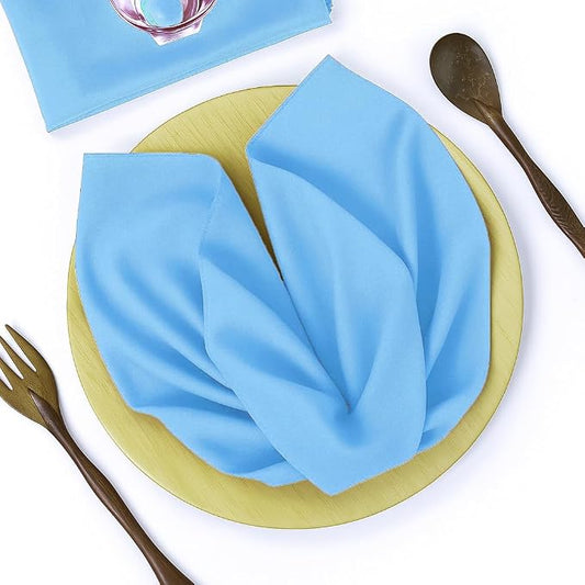Pack of 25 PCS Cloth Napkins 17x17 inch Washable Polyester Dinner Napkins Soft Table Napkins for Wedding Party Dining Banquet Bistro Decoration - Turquoise by MDS