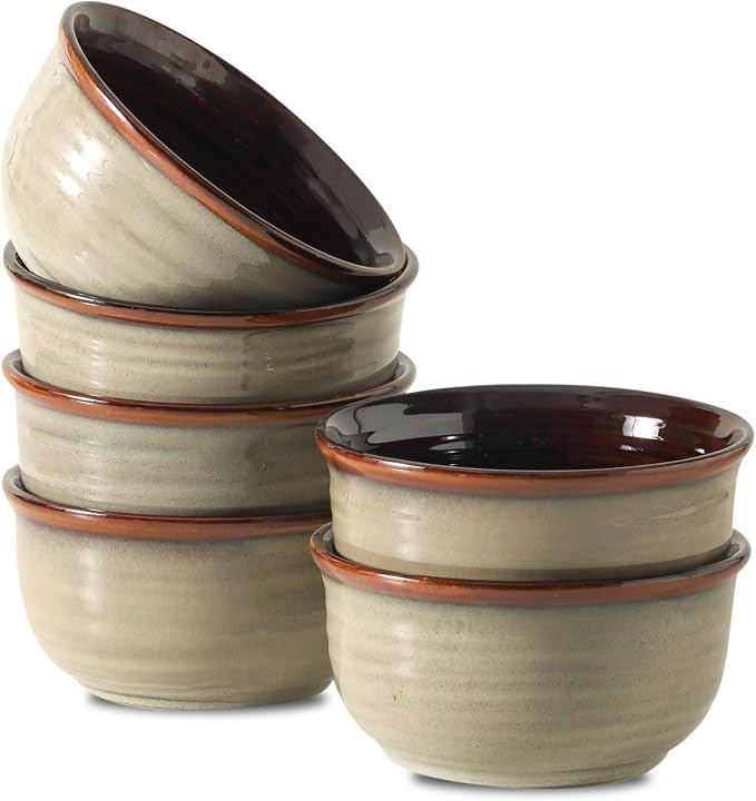 HASENSE Ceramic Cereal Bowls Set of 6, 20 oz Reactive Glaze Grey Soup Bowls | Prefect for Serving,Oatmeal, Rice, Desserts, Salads, and Pasta, Housewarming Gift, Microwave Dishwasher Safe by Hasense