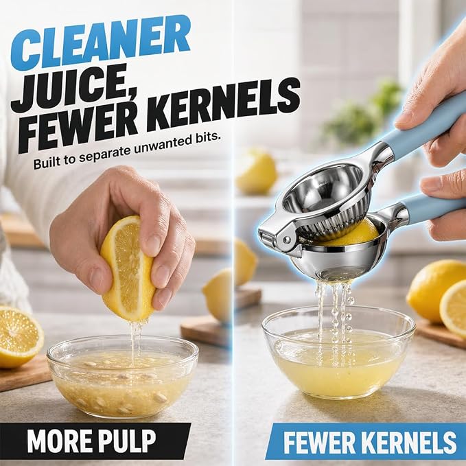 Heavy-Duty Stainless Steel Lemon Squeezer, Effortless Citrus Juicing with Ergonomic Handles, Ideal for Home Kitchens & Bar Use，2pcs - Image 3