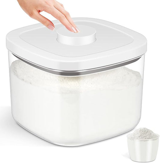 TBMAXS Airtight Rice Container 10 Lbs, Clear Plastic Food Storage Container Bin For Flour Sugar, Dry Food Holder with Easy Locking Lid for Kitchen Pantry Organization and Storage by TBMAXS