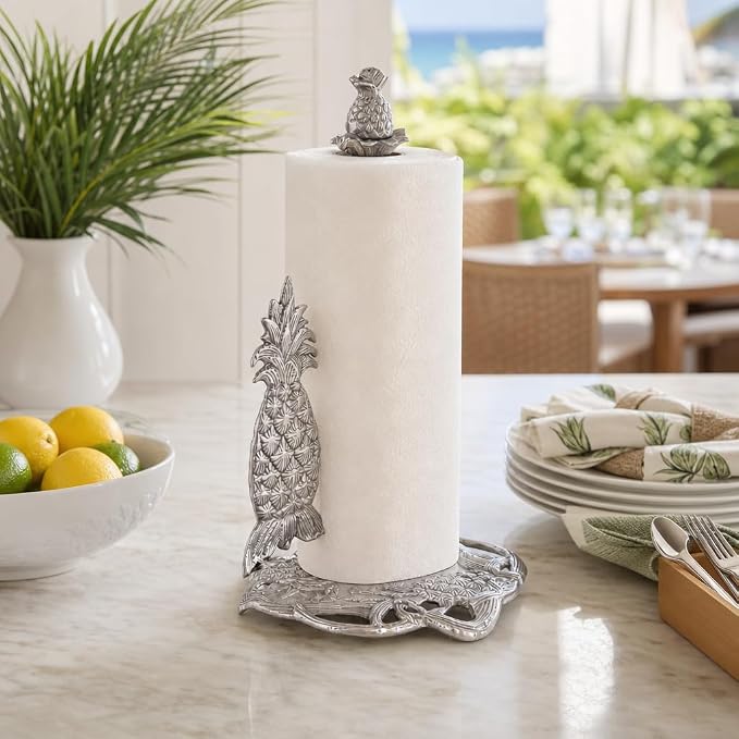 Arthur Court Pineapple Paper Towel Holder Decorative Aluminum Metal 14.5 Inch for Kitchen Countertop - Image 7