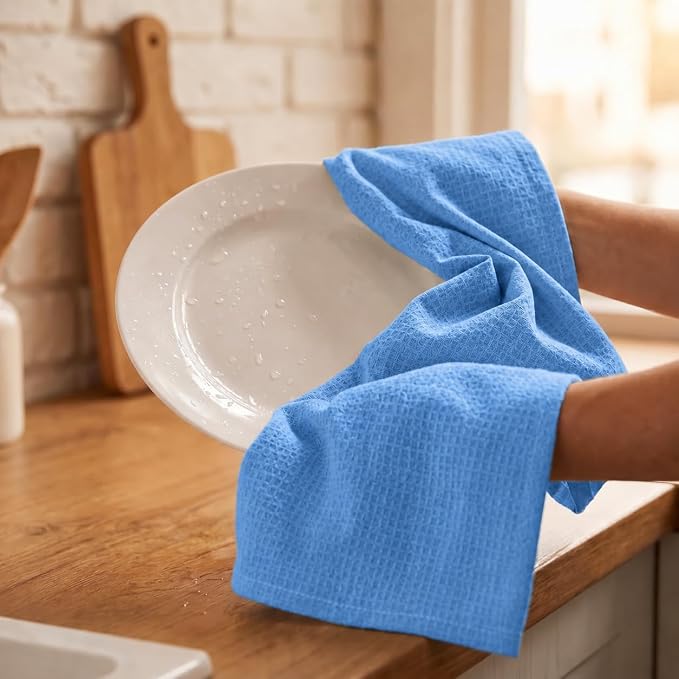 Urban Villa Kitchen Towels Cotton Dish Towels 20”x30” (Set of 6) Sky Blue - Image 7