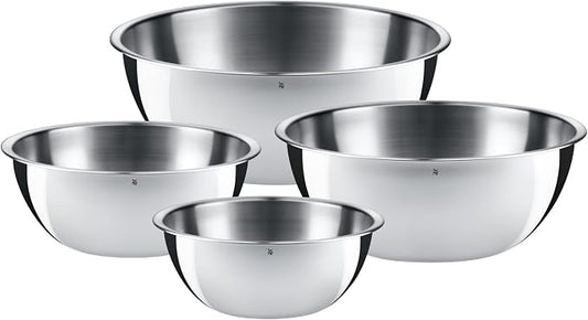 WMF 645709990 Gourmet Bowl Set for Kitchen 4-Piece, Cromargan Stainless Steel, Multifunctional, Mixing Bowl, Serving Bowl, Stackable by WMF