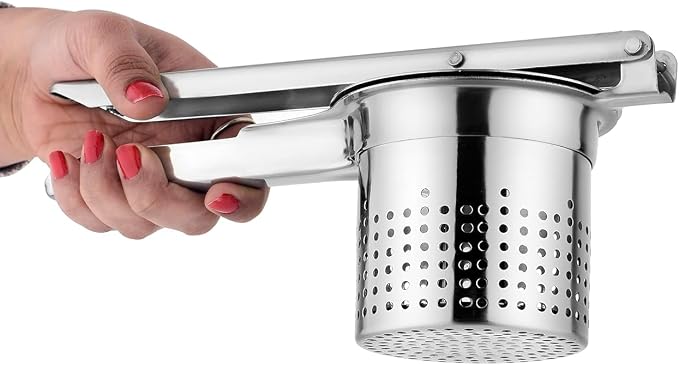 Stainless Steel Potato Masher & Ricer – Heavy-Duty Presser, Crusher & Squeezer – Ideal for Potatoes, Radishes, Vegetables – Ergonomic Handle, Easy to Clean Pack of 1 - Image 2