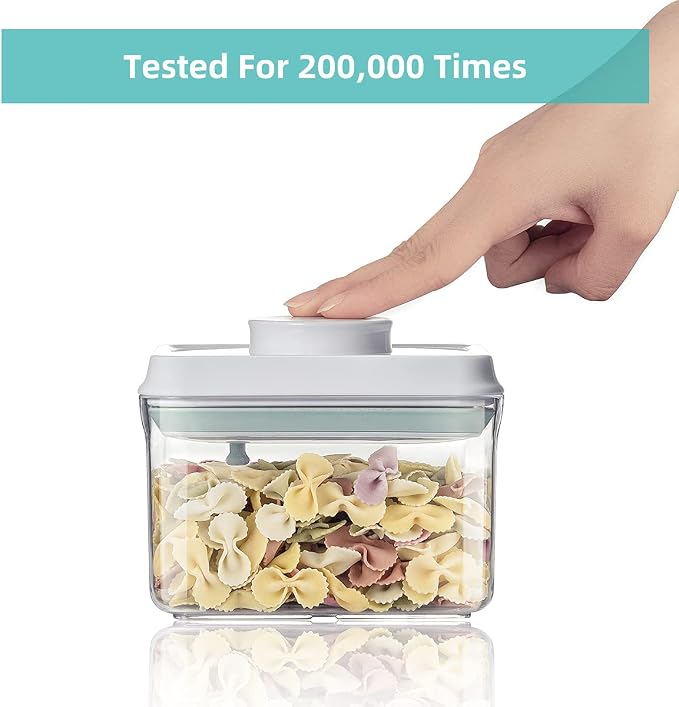 Airtight Food Storage Container - 0.32 QT （380ml Small Pop Up Food Containers With Lids, Bpa Free Stackable Container for Sugar Tea Candy- 8 Labels - Clear - Image 6