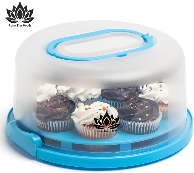 Cake Carrier with Lid and Handle – 10" Cake Storage Container with Baking Accessories, Cake Stand with Baking Pan, Cupcake Tray, Cake Boards & Piping Set - Image 4