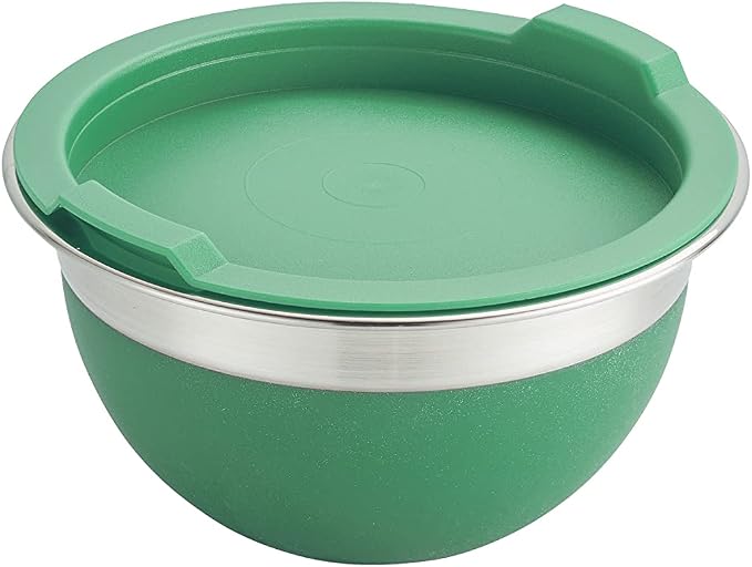Tramontina 10 Pc Covered Stainless Steel and Silicone Mixing Bowl Set | Mint Green - Image 5
