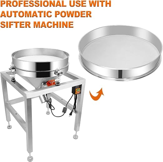Sidasu Vibrating Sifter Mesh Screen Stainless Steel Vibrating Sieve Mesh Screen 40 Mesh for Dia 19.6" Automatic Powder Sifter Machine | 304 Stainless Steel, Uniform Mesh Design, Easy Cleaning, Rust Resistant, For Flour Powder Grain Food Processing Appl... - Image 6