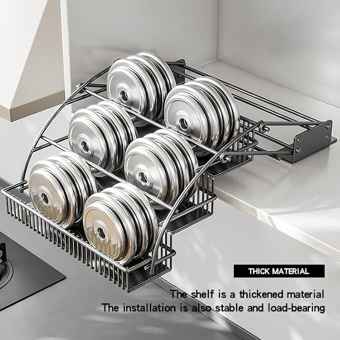 3-Tier Pull Down Spice Rack Organizer for Inside Cabinet Pantry Expandable Display Riser Shelf Kitchen Seasoning Shelf (31.5cm/12.4in) - Image 7