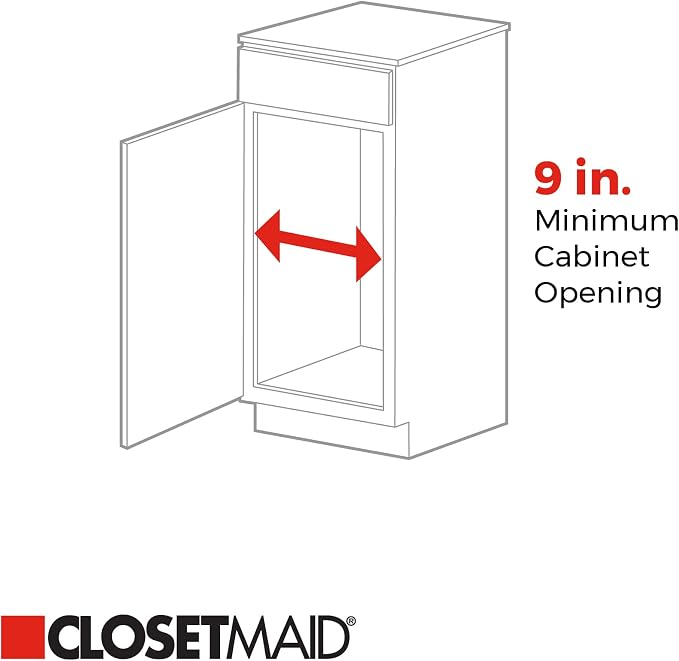 ClosetMaid 32105 Premium Wide 3-Tier Compact Kitchen Cabinet Pull-Out Basket, 8.75-Inch - Image 4