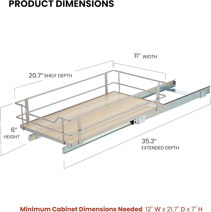 Home Zone Living Pull Out Kitchen Cabinet Organizer - Image 3