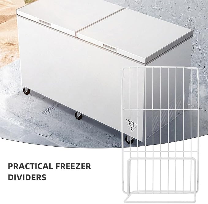 Ggarneck 2pcs Refrigerator Metal Partition Kitchen Chest Freezer Dividers Fridge Wire Shelf Separators for Organized Storage Closet Drawer White Iron Dividers for Home - Image 5