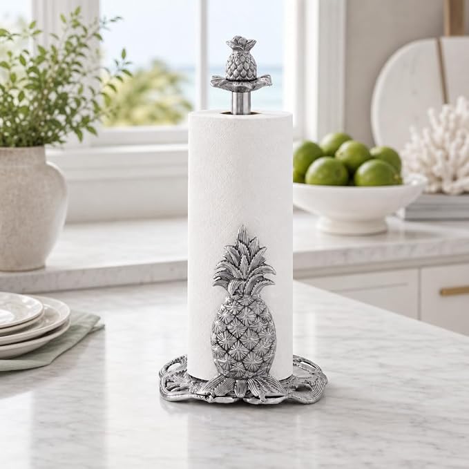 Arthur Court Pineapple Paper Towel Holder Decorative Aluminum Metal 14.5 Inch for Kitchen Countertop - Image 3