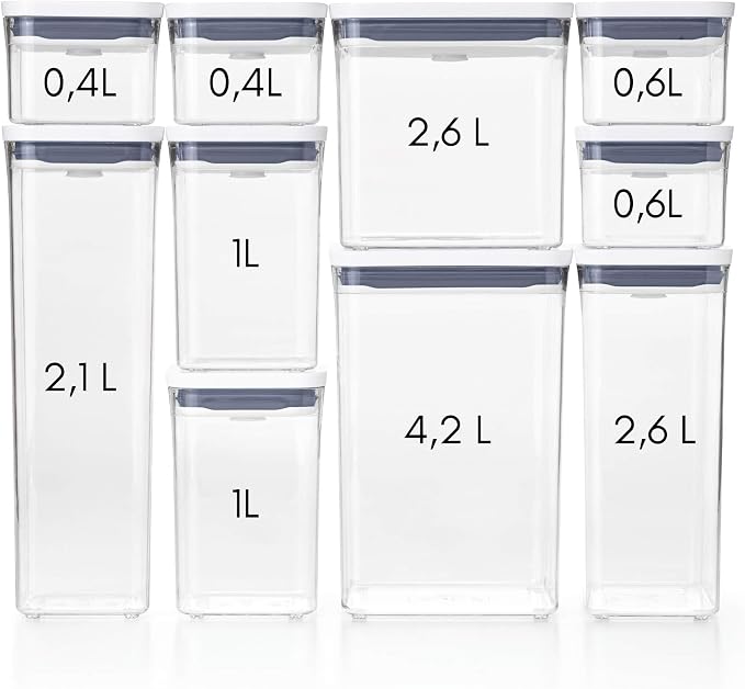 OXO Good Grips 10-Piece POP Container Set (White) and 8-Piece Baking Essentials POP Container Set (White) - Image 3