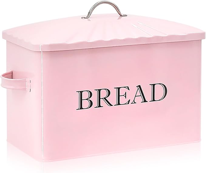 Jolitac Bread Box for Kitchen Countertop, Metal Bread Box for Kitchen Counter Extra Large & Farmhouse Style Bread Holder Bread keeper Food Storage Container by Jolitac