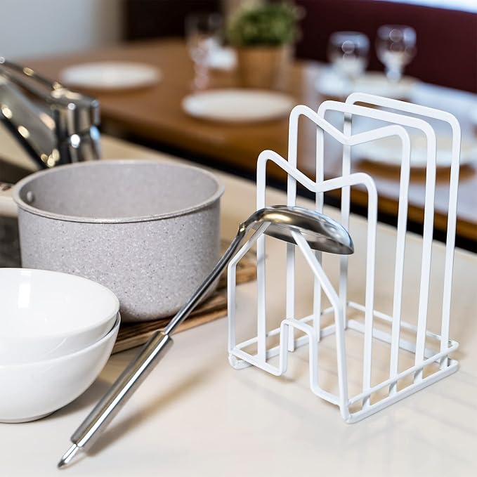 Astro 711-45 Cutting Board Stand, White, Approx. W 4.9 x D 5.7 x H 8.5 inches (12.5 x 14.5 x 21.5 cm), Pot Lid Stand, Cutting Board Rack, Pot Lid Holder - Image 6