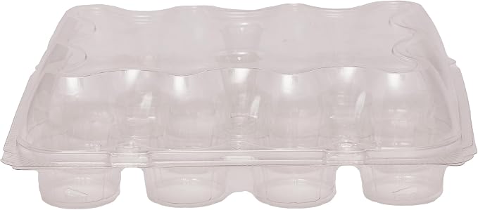 PME Pack of 9 Reusable Plastic Cupcake Container Carrier Boxes (12 cavities) - Image 4