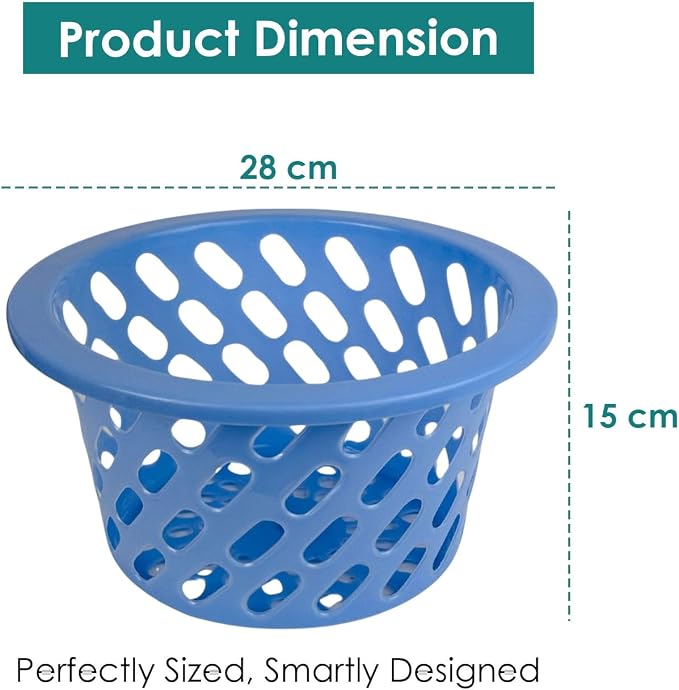 Go Hooked Plastic Storage Net Basket with Zip Closure – Multipurpose Mesh Organizer for Fruits, Vegetables, Essentials – Durable, Lightweight & Breathable Design for Home & Pantry Use (Blue) - Image 4