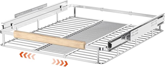 SANNO Pull Out Cabinet Organizer, Expandable Slide Out Organizer shelf for Kitchen Cabinets Organizer, Sliding Pantry Shelves - Roll Out Shelf Storage for Pots, Pans by SANNO