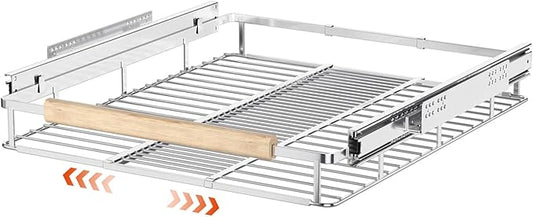 SANNO Pull Out Cabinet Organizer, Expandable Slide Out Organizer shelf for Kitchen Cabinets Organizer, Sliding Pantry Shelves - Roll Out Shelf Storage for Pots, Pans by SANNO