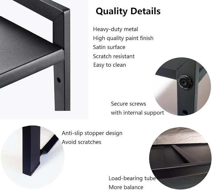 Expandable Cabinet Shelf Organizer 16-26" L Stackable Kitchen Counter Shelf Sink Rack Countertop Storage Black (Wide 10.6”D) - Image 4