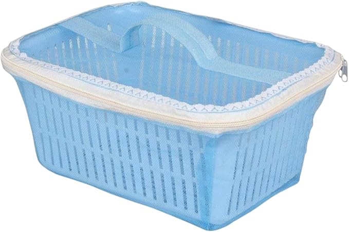 Go Hooked Multipurpose Plastic Storage/Gift Basket With Net Cover | Stylish Basket With Zip Net Cover Pack Of 1 (Blue). - Image 9