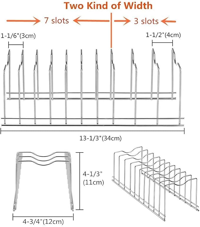 SANNO Dish Drying Rack with Stainless Steel Utensil Holder Large Dish Rack Drainer Lid Organizer Plate Drying Rack, Lid Holder Kitchen Pot Lid Rack Holder - Image 9
