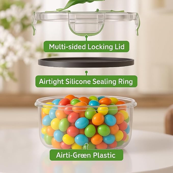 RockBerry 66 Pcs Food Storage Containers with Lids Airtight | Total 19075ML Stackable Kitchen Bowls Set(31 Containers,31 Lids) BPA Free Leak proof Plastic Boxes-Microwave safe - Image 5