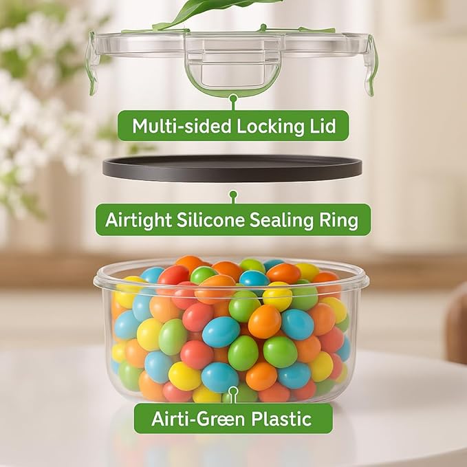 56 PCS Food Storage Containers with Lids Airtight (28 Boxes - 28 Lids) | Plastic Container for Pantry Stackable Kitchen Organization-Microwave Dishwasher,Freezer Safe 100% Leak Proof - Image 3