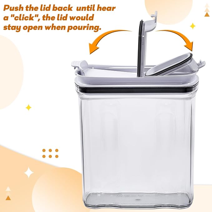 Cereal Containers Storage Set, Airtight Food Storage Container with Lid 3.5L,2PCS BPA-FREE Plastic Pantry Organization Canisters for Rice Cereal Flour Sugar Dry Food in Kitchen… - Image 5