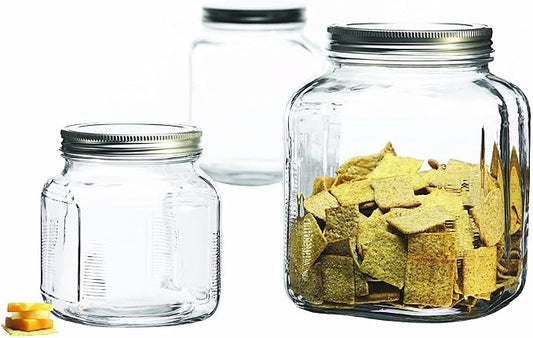 Anchor Hocking 3-Piece Glass Cracker Jar Canister Set by AnchorHocking