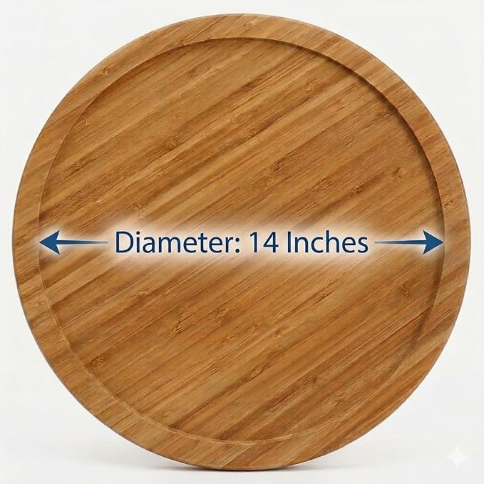 YBM Home Bamboo Wooden Non-Skid Spinner for Kitchen, Pantry, Fridge, Cupboards, or Counter Organizing, Fully Rotating Organizer - Image 2