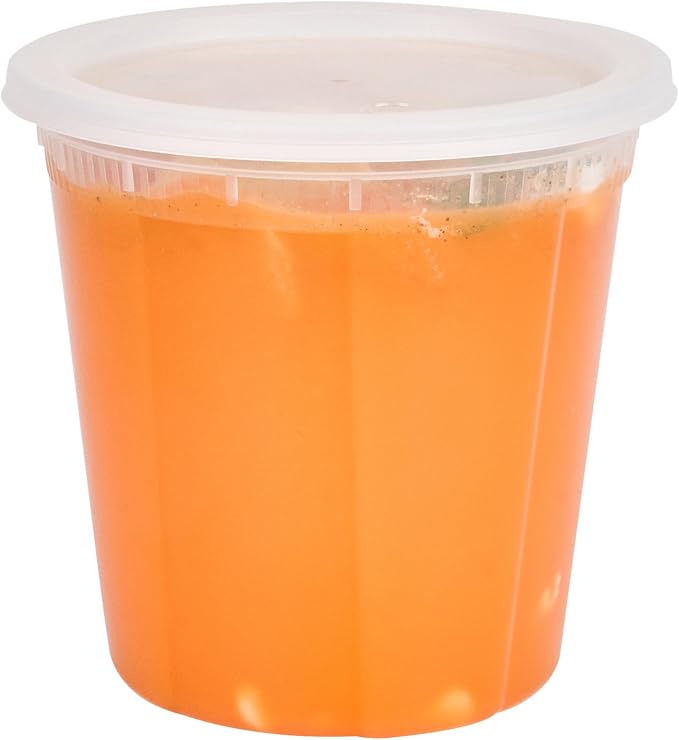 Restaurantware Plastic Food Container 50 Pack of 32 oz Clear Microwave-Safe Storage Container With Lid Leakproof Round Shape Disposable Freezer-Safe - Image 10