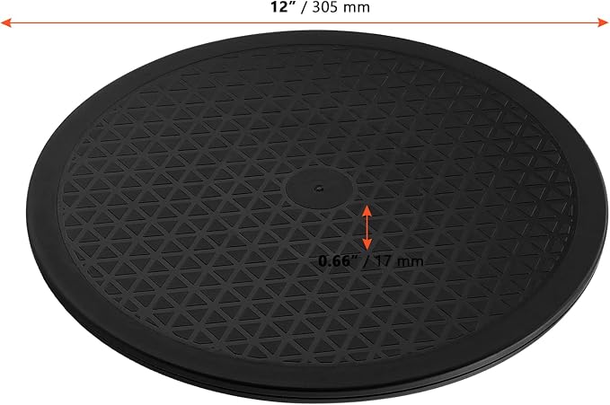SINJEUN 8 PCS 12 Inch 360° Rotating Swivel, Rotating Swivel Stand Turntable Lazy Susan Monitor Stand for Plants, Models and Handicraft, Black - Image 2