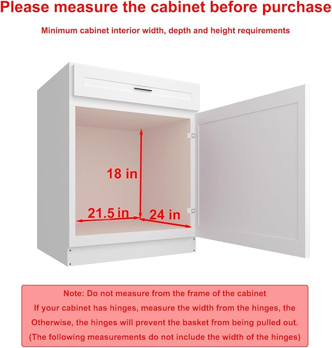 Sikarou Pull Out Cabinet Organizer 20"W 21"D 2-Tier Slide Out Storage Shelf - Image 3
