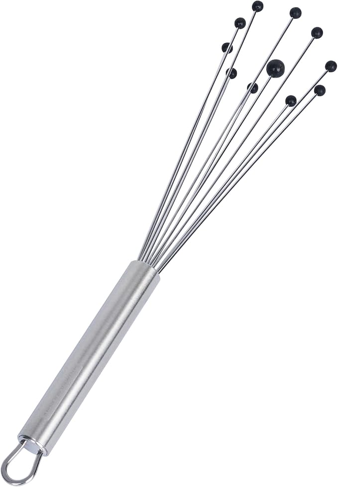 Restaurantware 10.5 in Stainless Steel Ball Whisk with Silicone Tips - 6 Pack - German Standard Sauce & Gravy Whisk, Non-Scratch, Dishwasher Safe - Non-Stick Safe Silicone Ball Whisk for Baking by Restaurantware