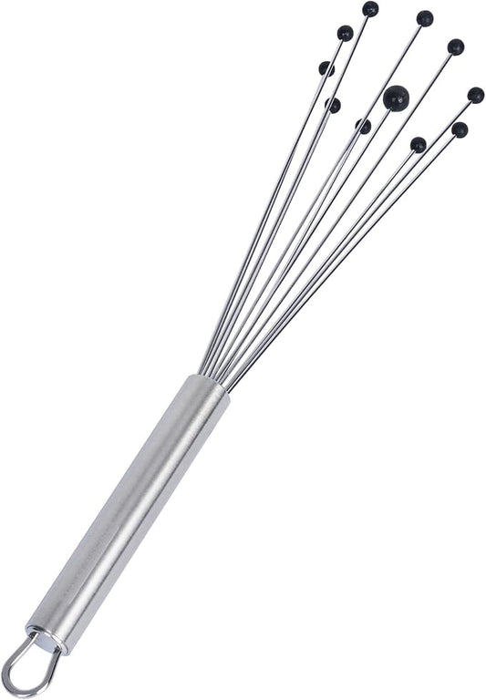 Restaurantware 10.5 in Stainless Steel Ball Whisk with Silicone Tips - 6 Pack - German Standard Sauce & Gravy Whisk, Non-Scratch, Dishwasher Safe - Non-Stick Safe Silicone Ball Whisk for Baking by Restaurantware