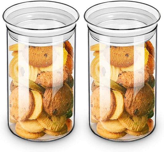 ZENS Glass Jars with Airtight Lid Set of 2, 37oz Kitchen Storage Jars | Clear Glass Canisters with Airtight Lids, Thick Borosilicate Glass Airtight Containers for Cereal, Dry Food Storage by ZENSLIFESTYLE