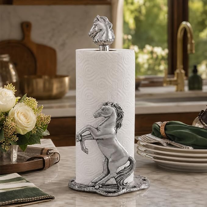 Arthur Court Horse Paper Towel Holder - Decorative Aluminum Equestrian Kitchen Accessory - 14.5 Inch Tall - Image 6