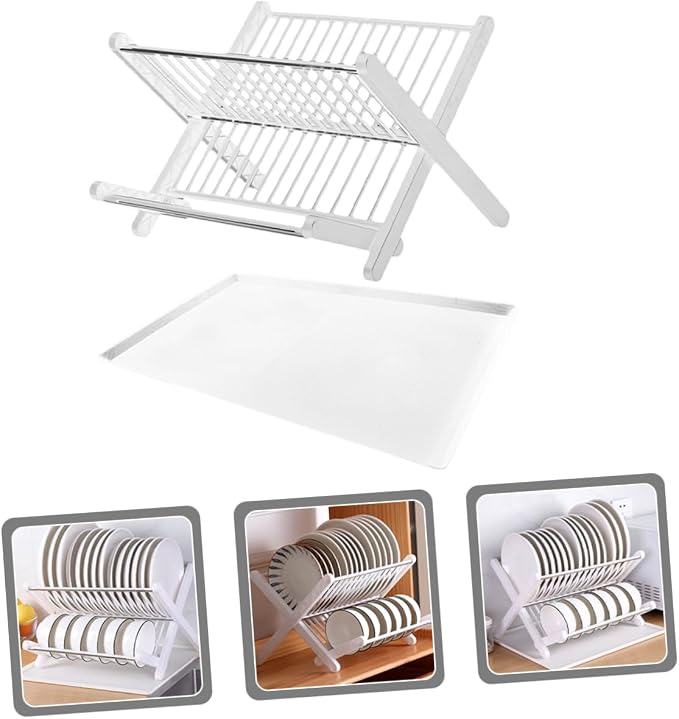 1set Folding Dish Drying Rack Drainboard Space-Saving Kitchen Organizer for Plates Bowls and Utensils Compact Design for Easy Storage Home and Restaurant - Image 6