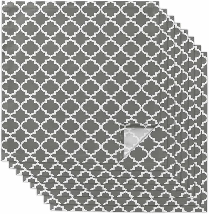 Cloth Napkins Set of 8-20x20 Inches, Gray Morocco Washable Reusable Table Napkins, Vintage Minimalist Boho Ethnic Pattern Soft & Absortbent Dining Napkin for Party Wedding Hotel Restaurant by Unknown